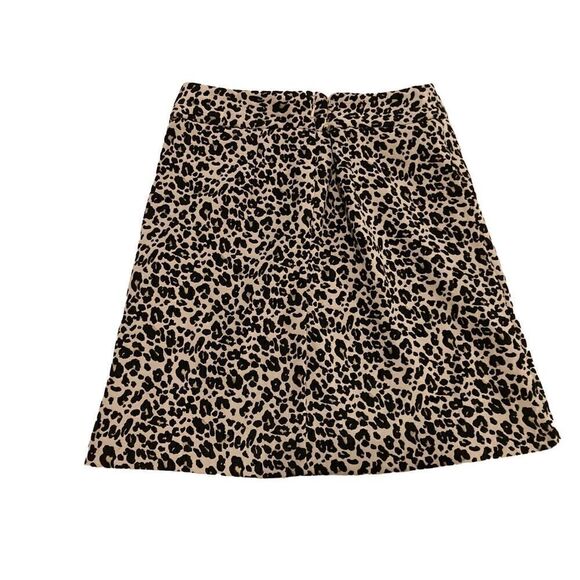 Loft Petites Leopard Mid Length Skirt Formal Career Clubwear - Picture 2 of 9